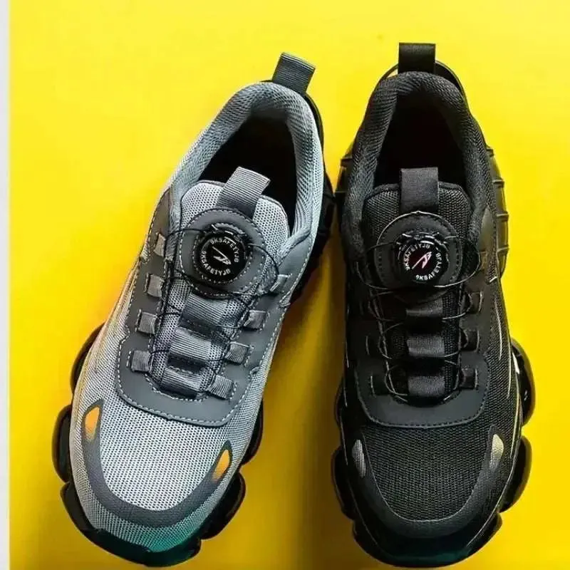 Quick-Lace Steel Toe Safety Sneakers – Lightweight, Slip-Resistant Work Shoes