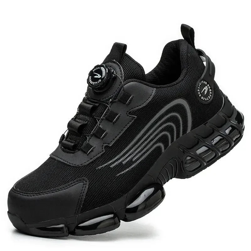 Quick-Lace Steel Toe Safety Sneakers – Lightweight, Slip-Resistant Work Shoes