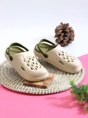 Sand Green Stylish Slip-On Clogs For Kids-Unisex (TC-LCLOG3-SNDGRN)