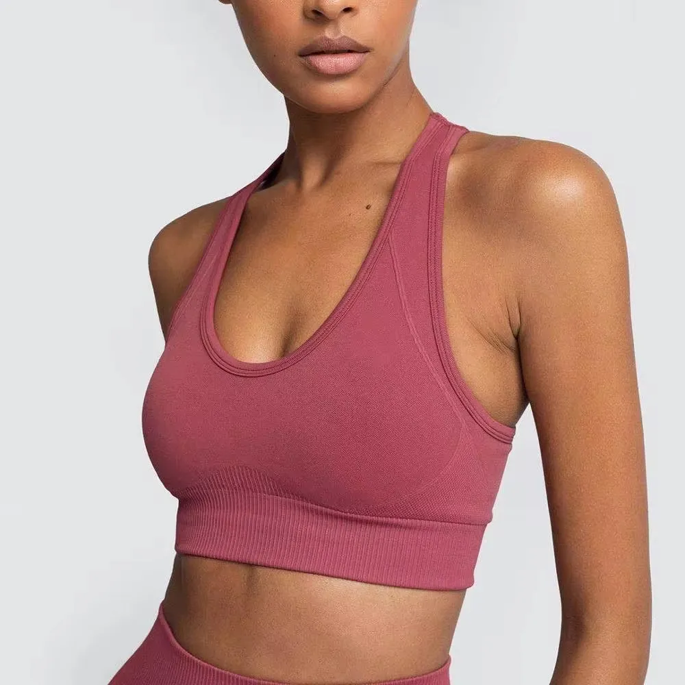 Seamless Hyperflex Women's Athletic Workout Set: Long Sleeve Crop Top and High Waist Leggings (2 Pieces)