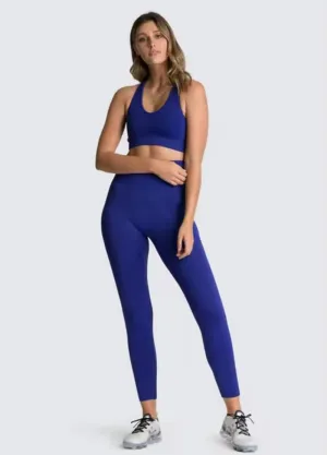 Seamless Hyperflex Women's Athletic Workout Set: Long Sleeve Crop Top and High Waist Leggings (2 Pieces)