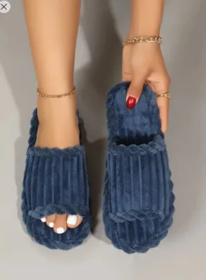 Shein Women Slip-On Fleece House Slippers, Size: 40-41  