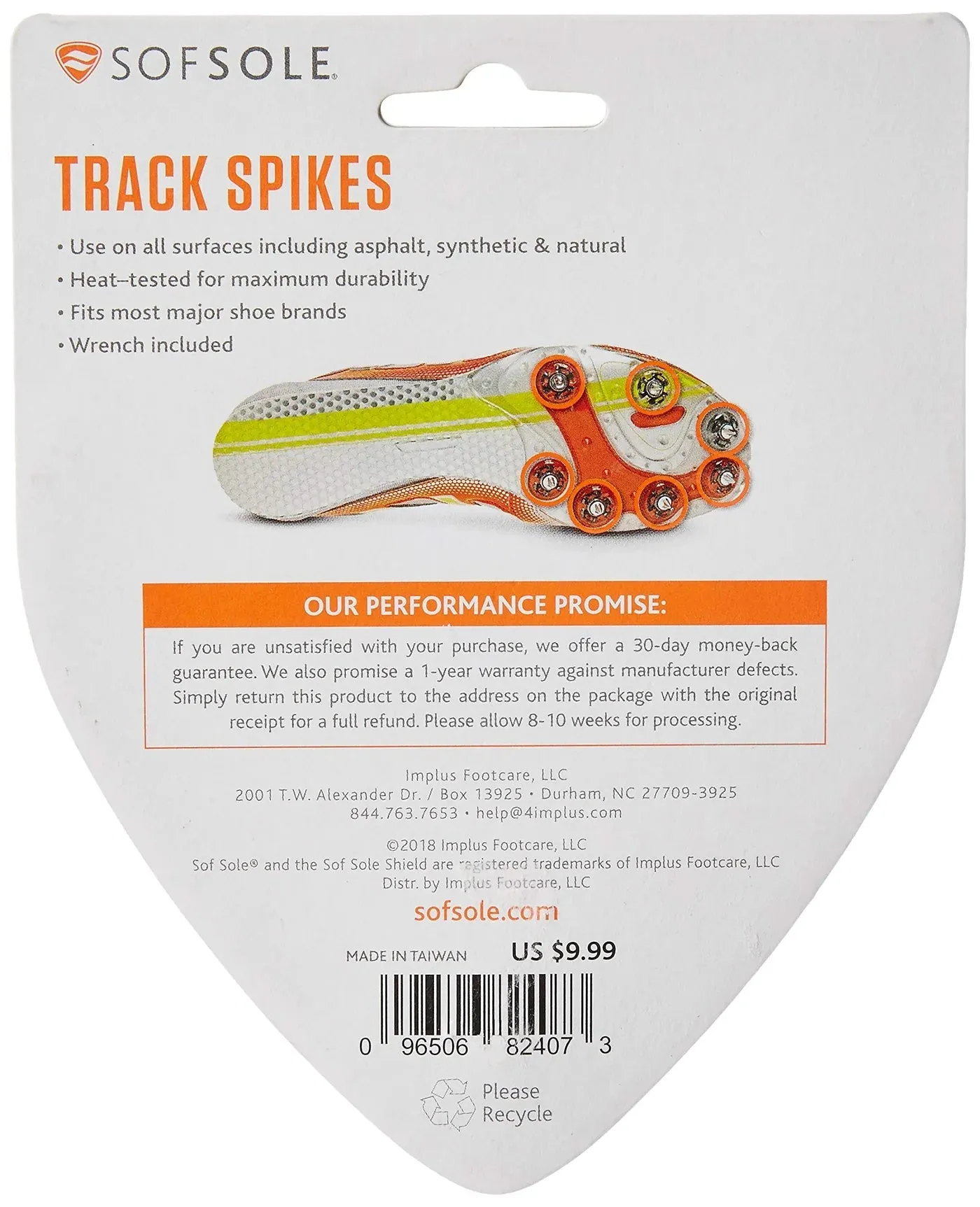SofSole 1/8" Steel Pyramid Track Spikes
