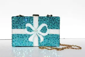 Swarovski Crystal Clutch in Tiffany Aqua Blue