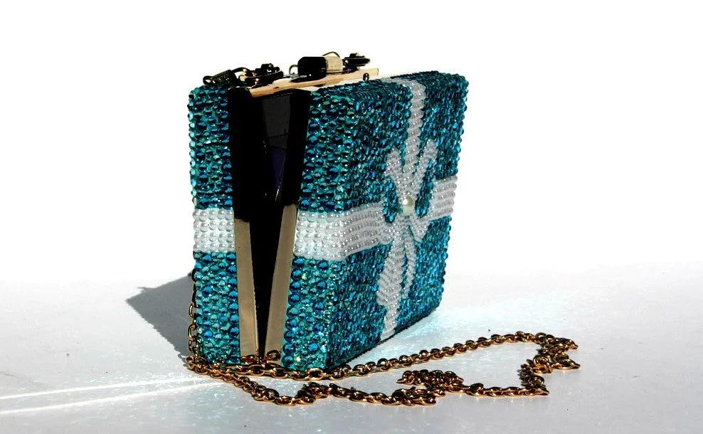 Swarovski Crystal Clutch in Tiffany Aqua Blue