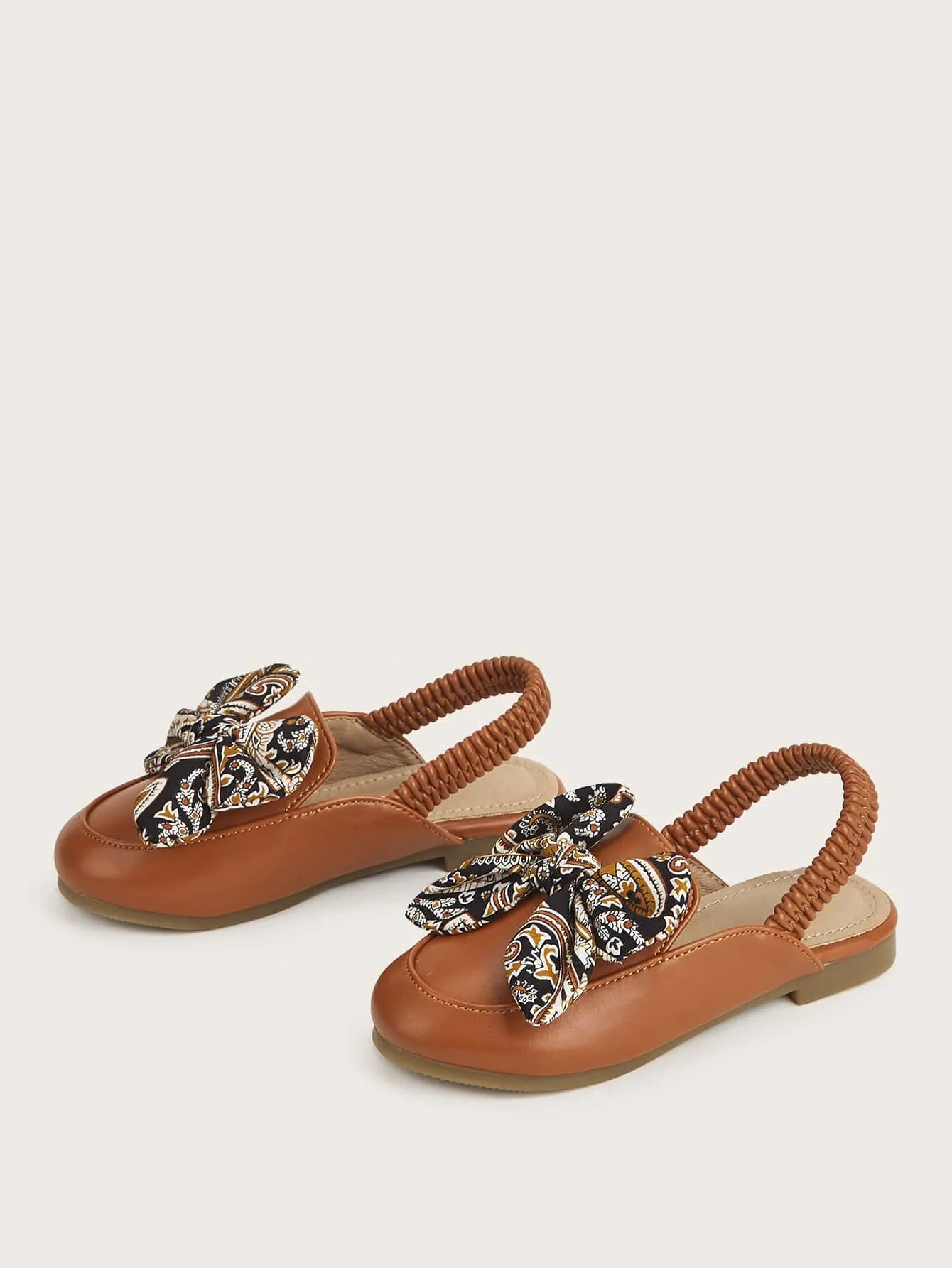 Toddler Girls Bow Decor Flat Mules