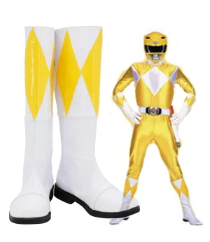 TV Series Mighty Morphin Power Rangers Trini Cosplay Shoes Boots Custom Made for Adult Men and Women Halloween Carnival
