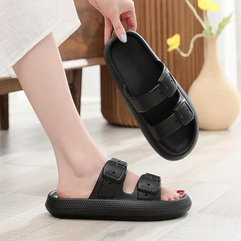 Unisex Buckle Slippers – EVA Thick-Soled Indoor & Outdoor