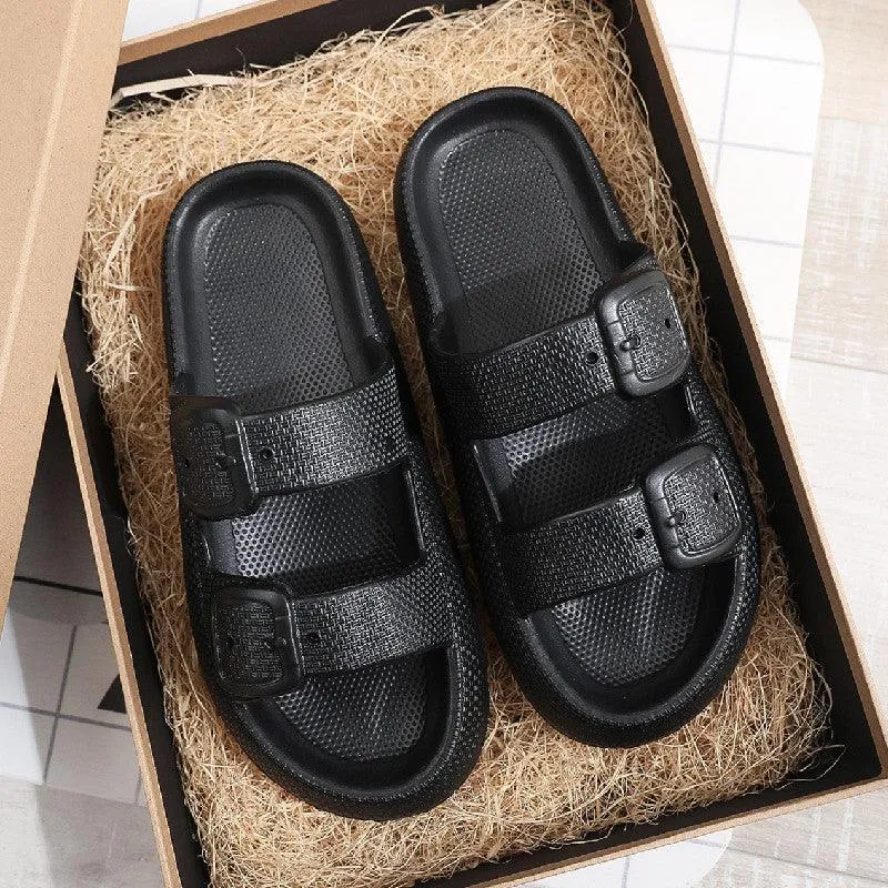 Unisex Buckle Slippers – EVA Thick-Soled Indoor & Outdoor
