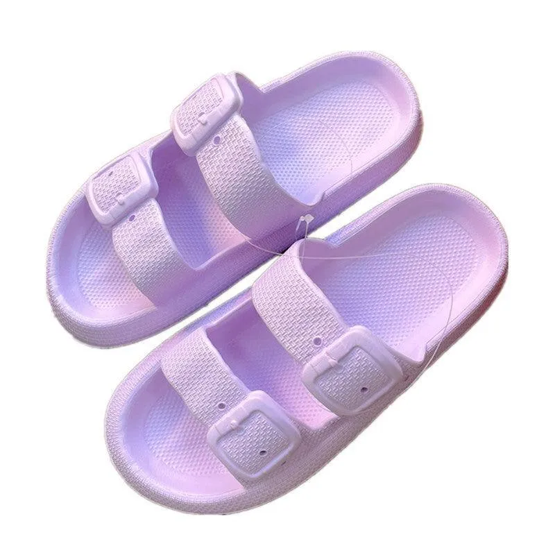 Unisex Buckle Slippers – EVA Thick-Soled Indoor & Outdoor