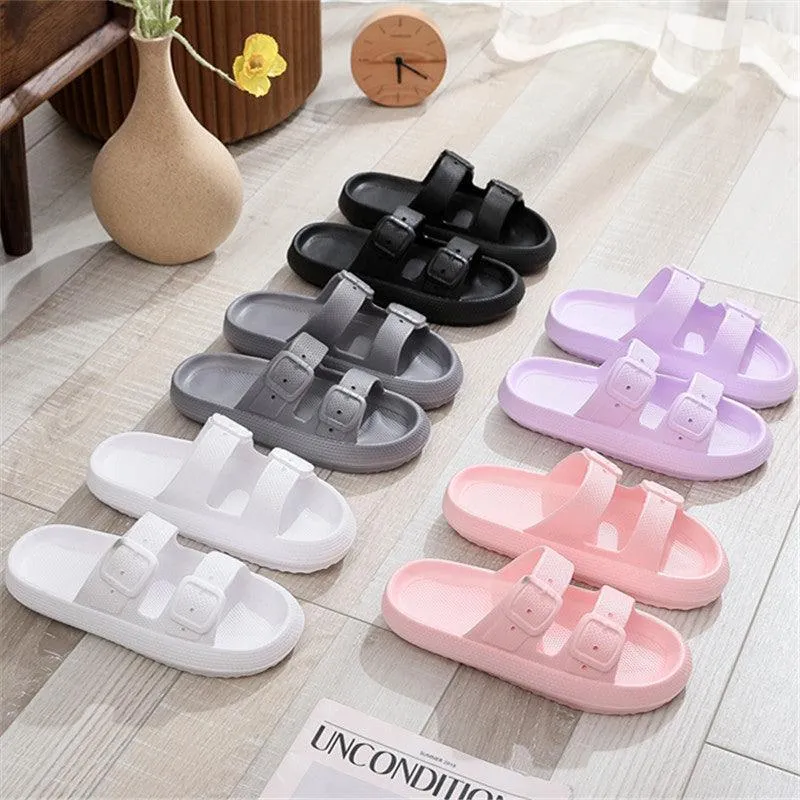 Unisex Buckle Slippers – EVA Thick-Soled Indoor & Outdoor