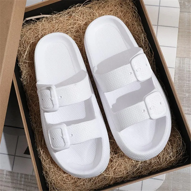 Unisex Buckle Slippers – EVA Thick-Soled Indoor & Outdoor