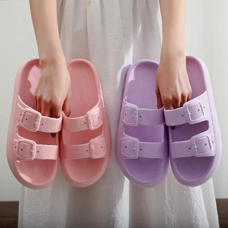 Unisex Buckle Slippers – EVA Thick-Soled Indoor & Outdoor