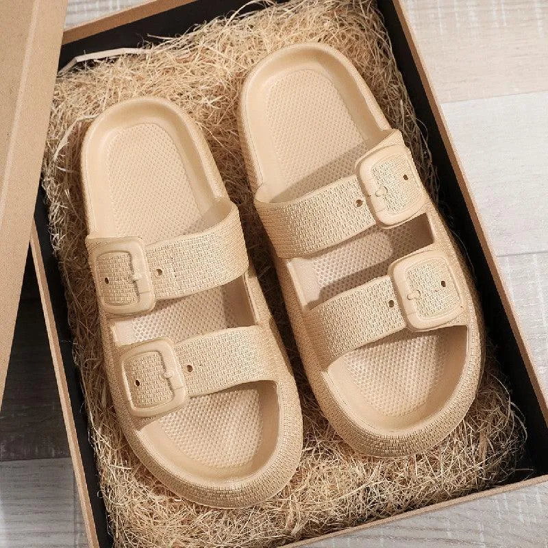 Unisex Buckle Slippers – EVA Thick-Soled Indoor & Outdoor