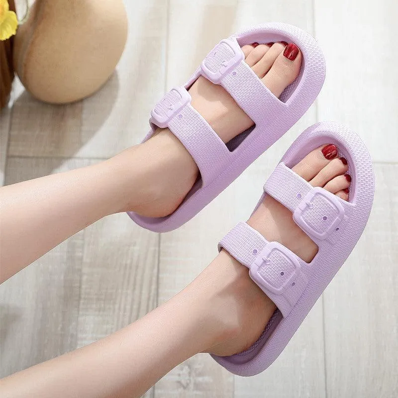 Unisex Buckle Slippers – EVA Thick-Soled Indoor & Outdoor