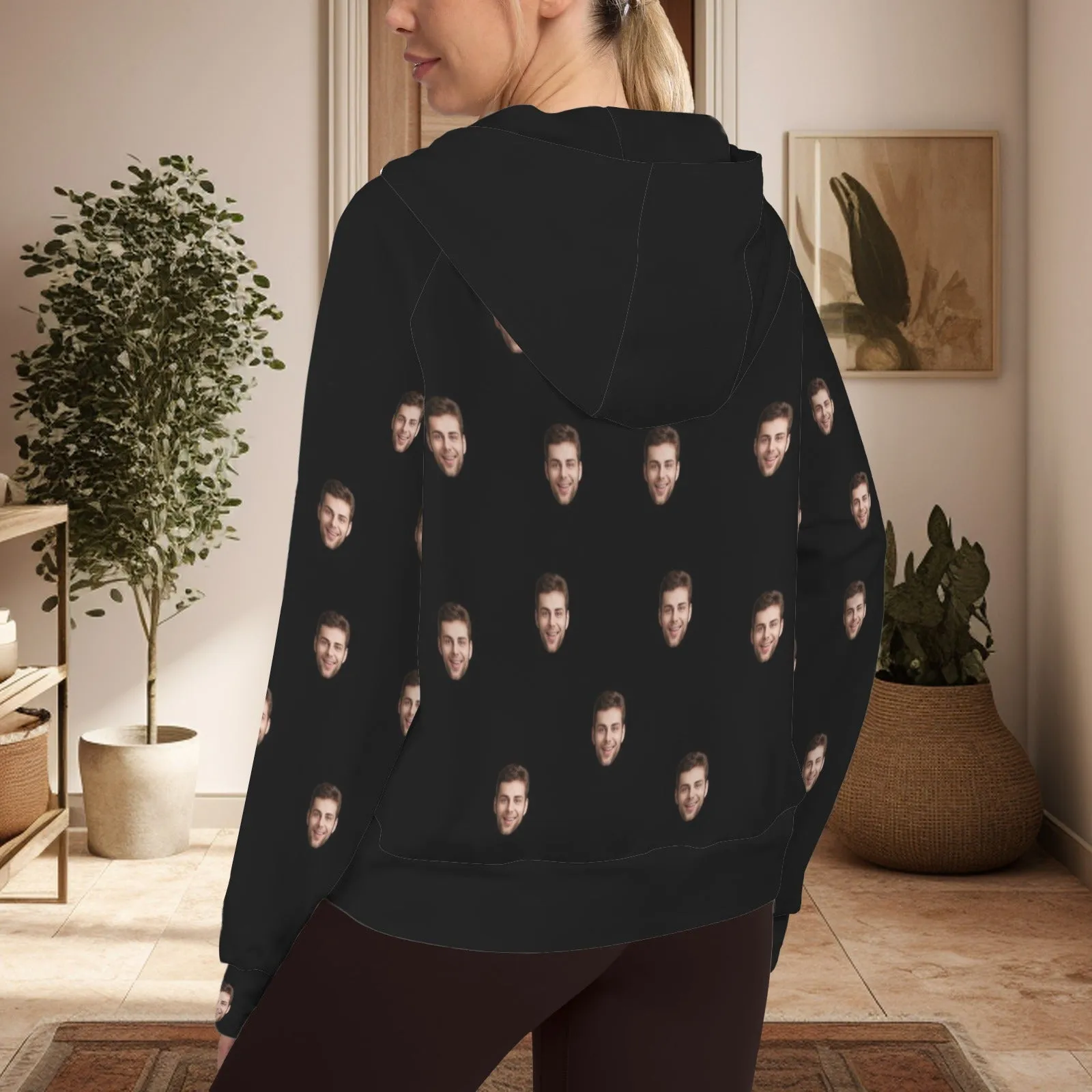 Women's Half Zip Cropped Hoodies Custom Big Face Fleece Athletic Pullover Hoodies with Pockets Thumb Hole