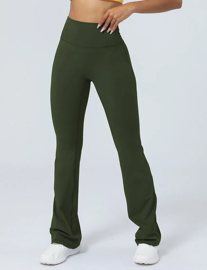 Women's High Waist Mini Flared Leggings Casual Bootcut Yoga Pants