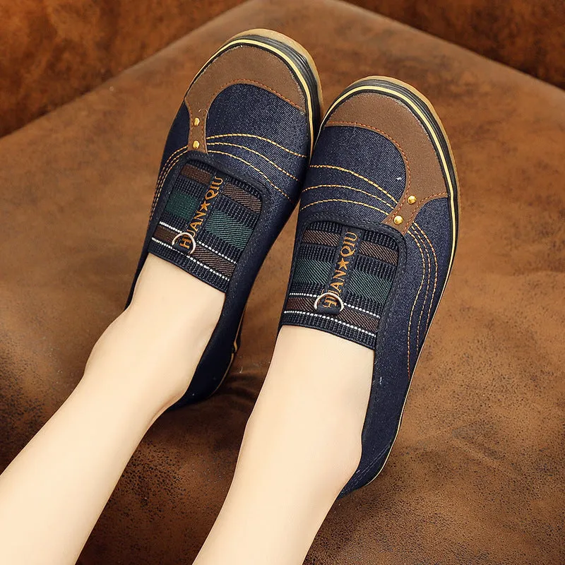 Women's Spring Flat Slip-on Cloth Canvas Shoes